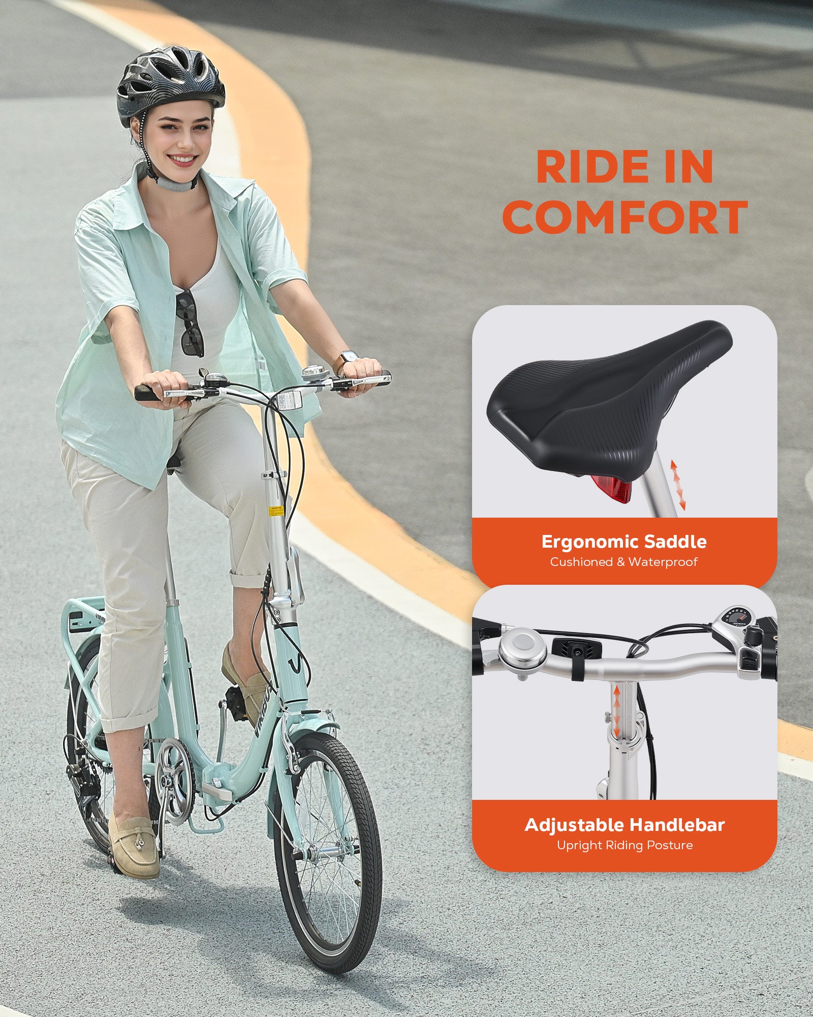 Viribus 20 in Folding Bike Road Bike Commute Bicycle with Shimano