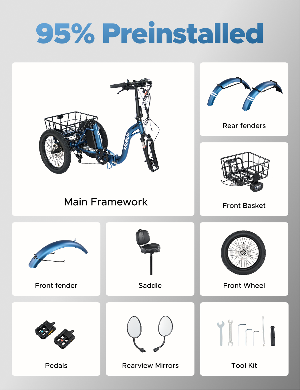 Viribus ST1 Folding Electric Tricycle