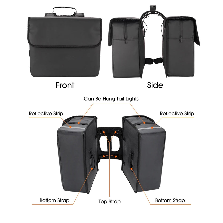 Viribus 36L Waterproof Bike Rack Bag Pannier Pack
