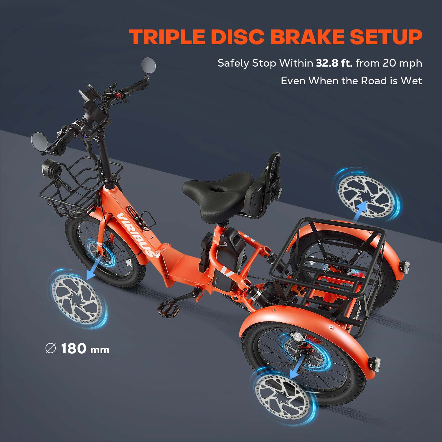 Viribus FC1 Folding Fat Tire Electric Tricycle