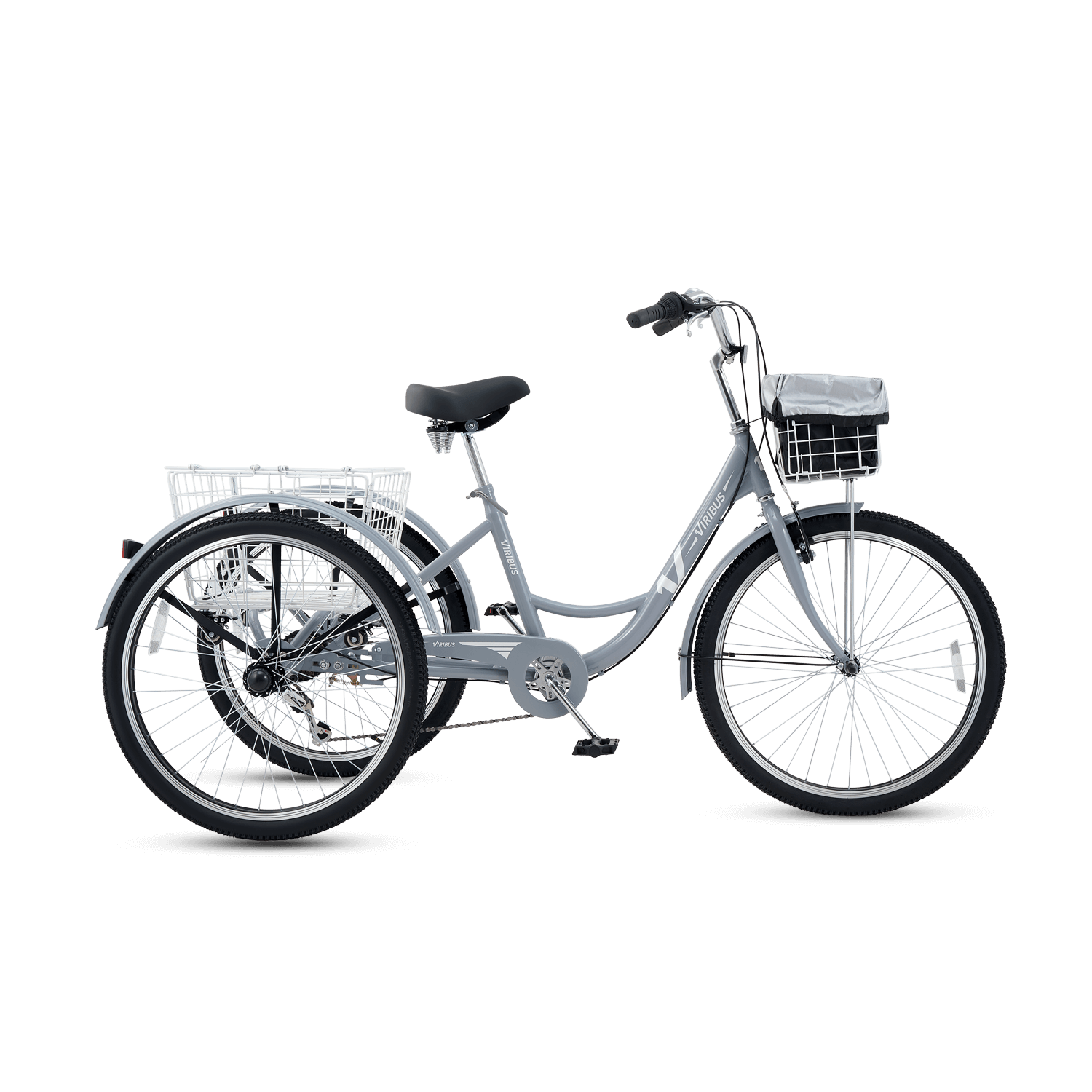 Viribus Adults Tricycle with Basket, 7 speed & Single-Chain