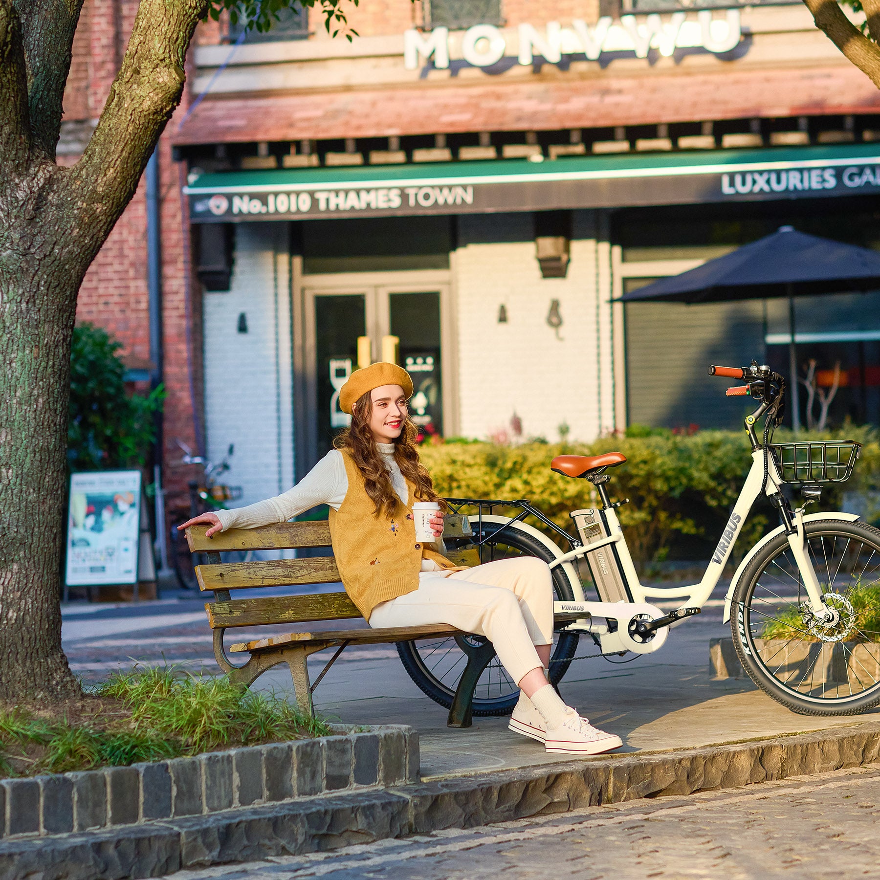 Viribus Step-Through EBike Electric Cruiser Bike Easier To Board