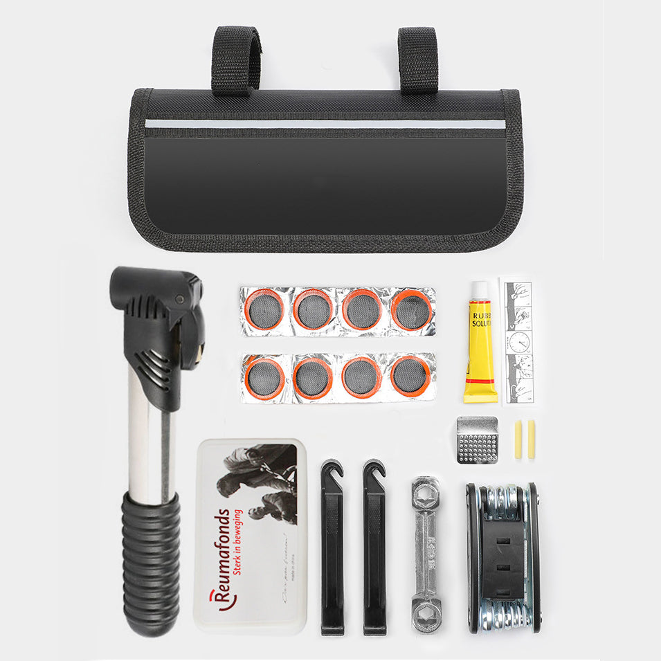 Bike Repair Kit with Tire Pump - Patches, Inflator
