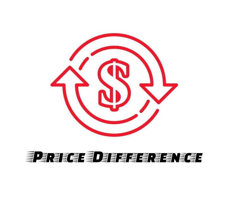 Graphic depicting a dollar sign with circular arrows, representing the concept of price difference.