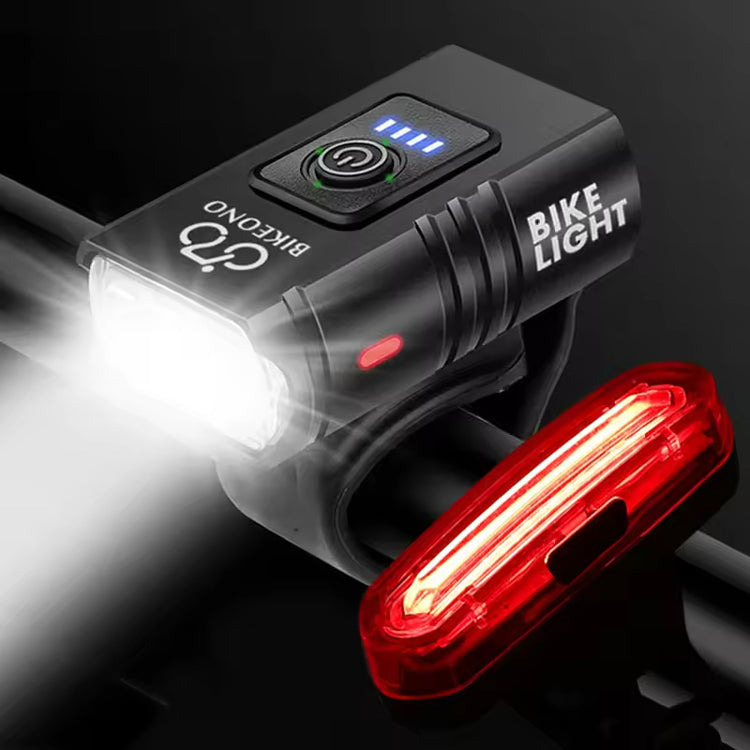 USB Rechargeable 1000LM Bike Headlight & Taillight Flashlight