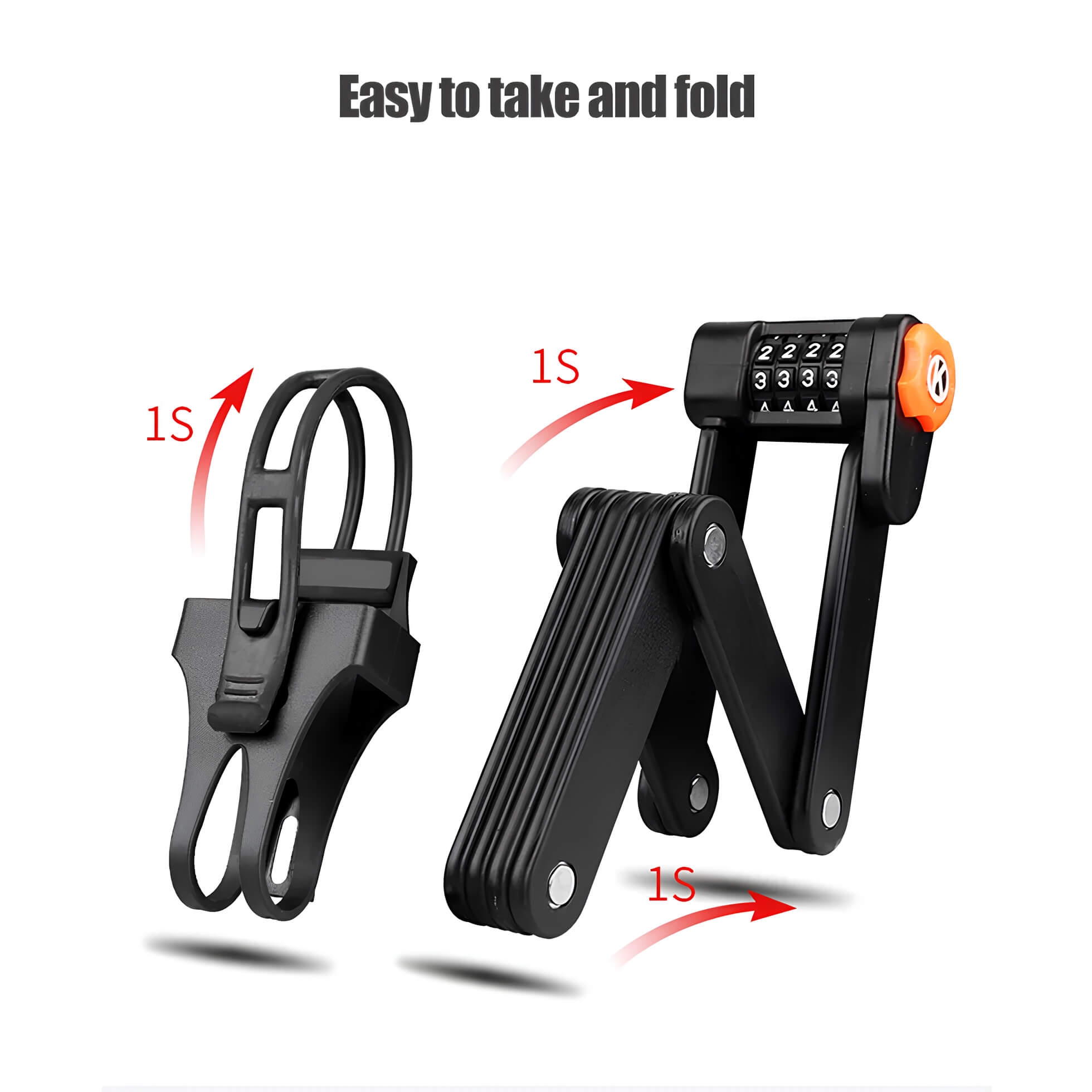 Viribus Bicycle Lock Alloy Steel Folding Lock Password Lock