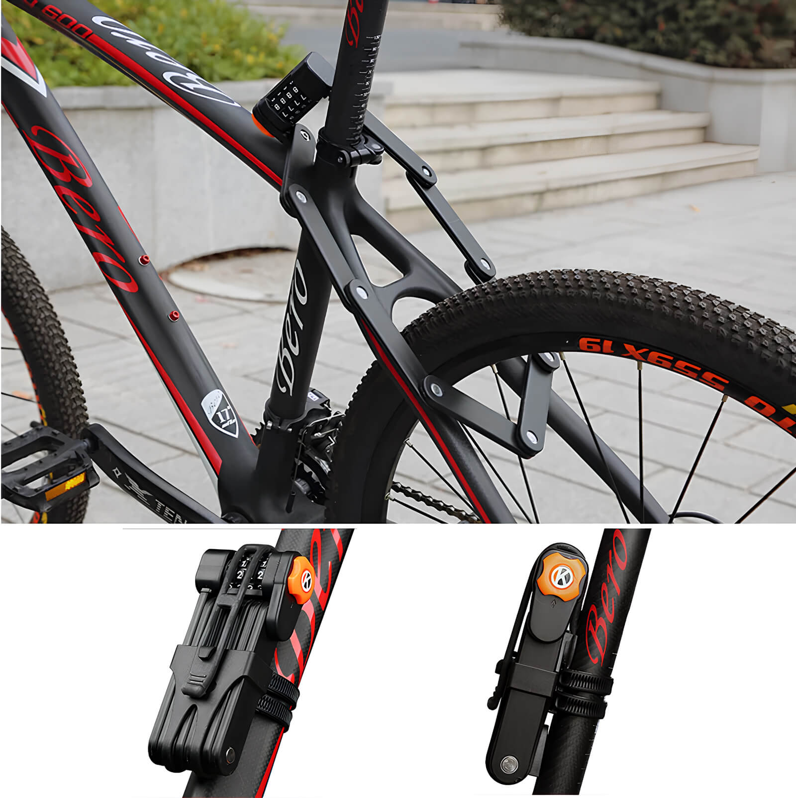 Viribus Bicycle Lock Alloy Steel Folding Lock Password Lock