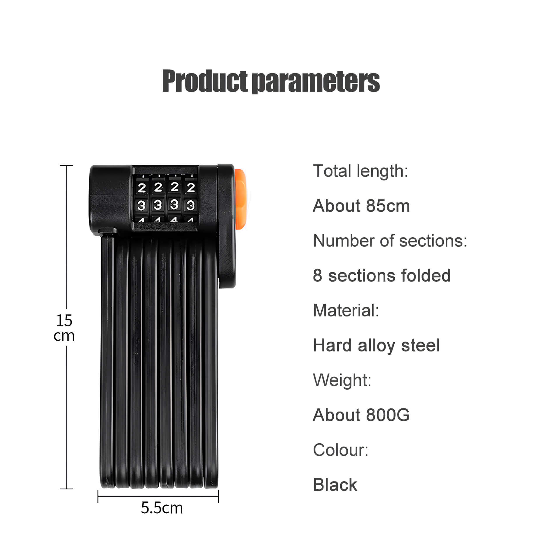 Viribus Bicycle Lock Alloy Steel Folding Lock Password Lock