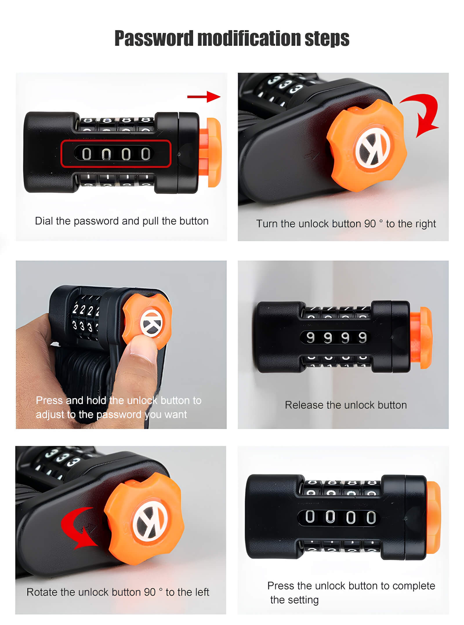 Viribus Bicycle Lock Alloy Steel Folding Lock Password Lock