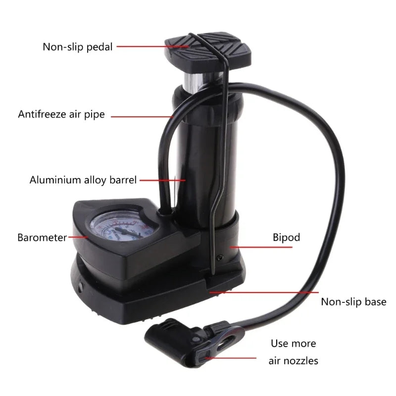 Foot Pump Tire Pump with Pressure Gauge