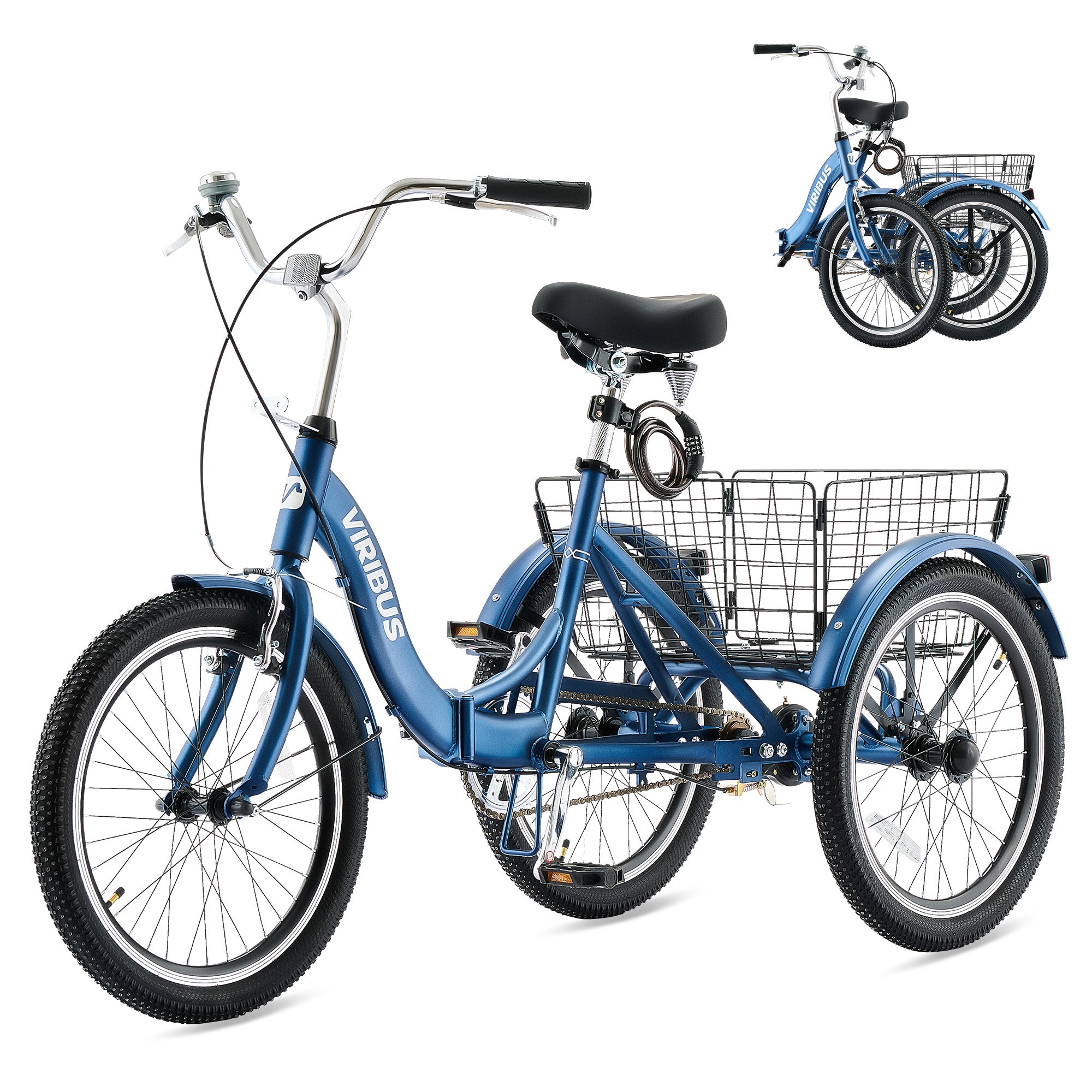 Viribus 20 inch Folding Adult Single Speed Tricycle​