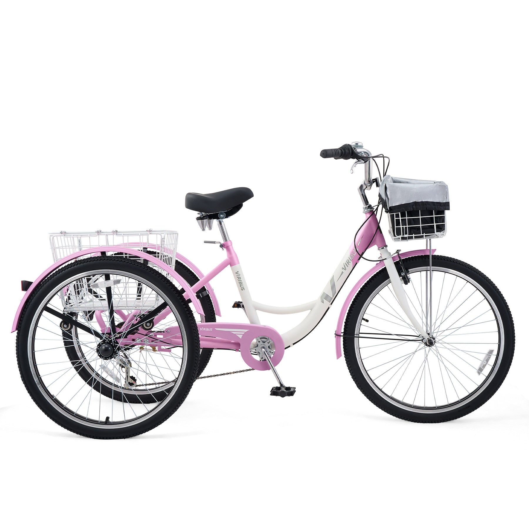Viribus Adults Tricycle with Basket, 7 speed & Single-Chain