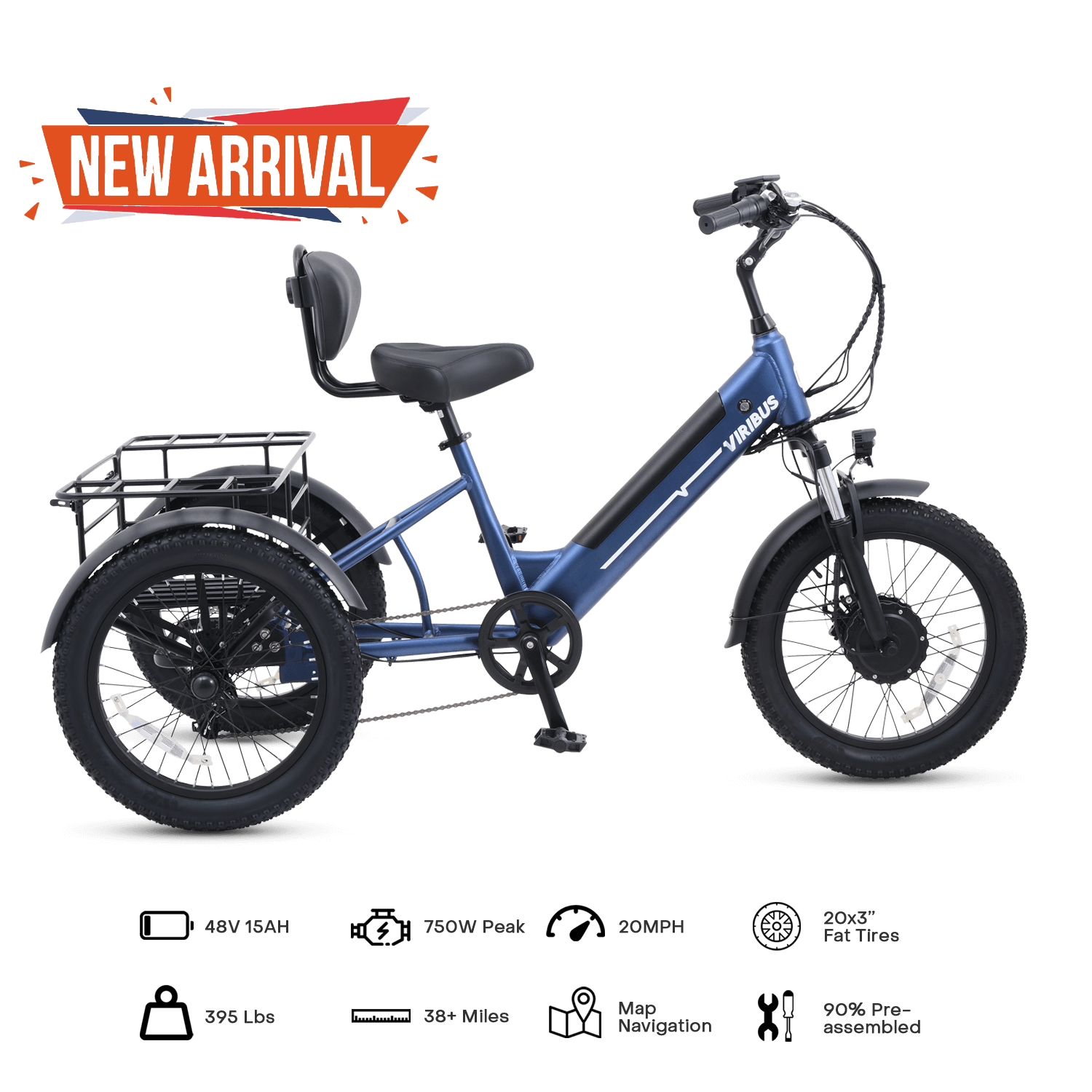 Viribus SC5 Fat Tire Electric Tricycle for Adults 3wheel electric bike