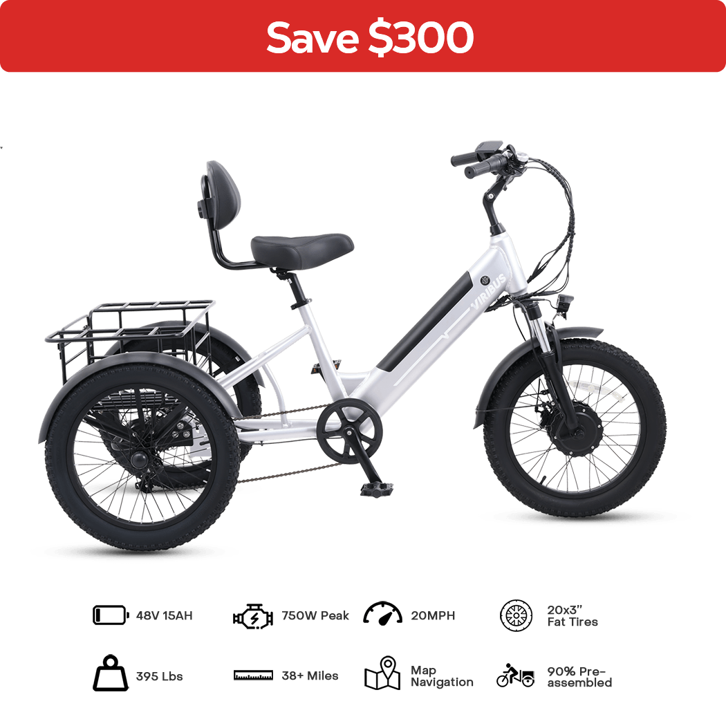 Viribus SC5 Fat Tire Electric Tricycle for Adults 3wheel electric bike