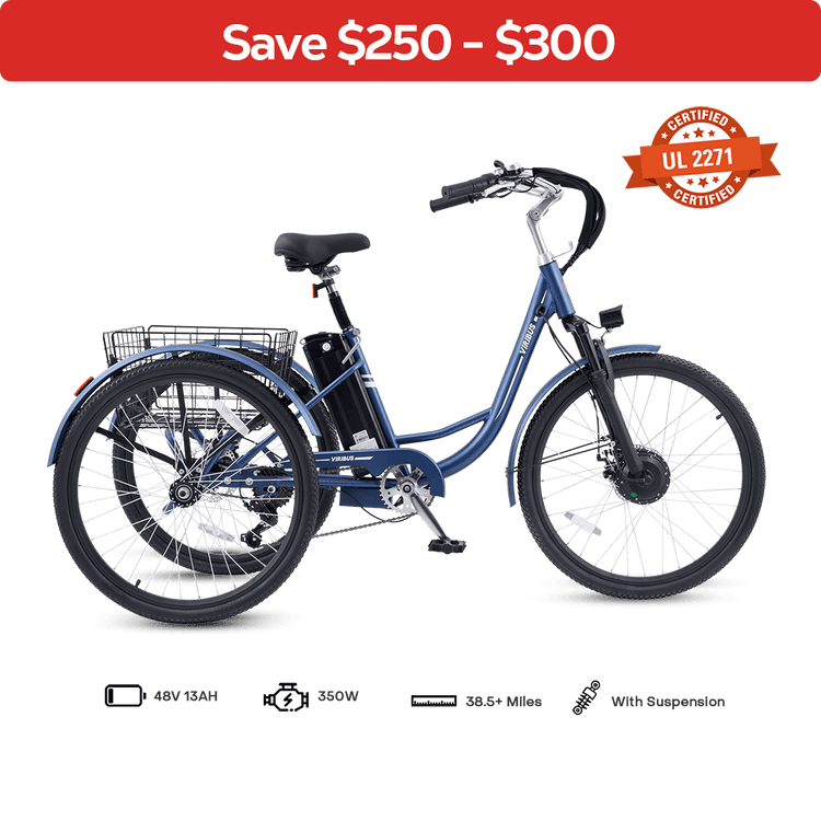 Viribus TriGo Electric Tricycle for Adults 3 Wheel Electric Bike