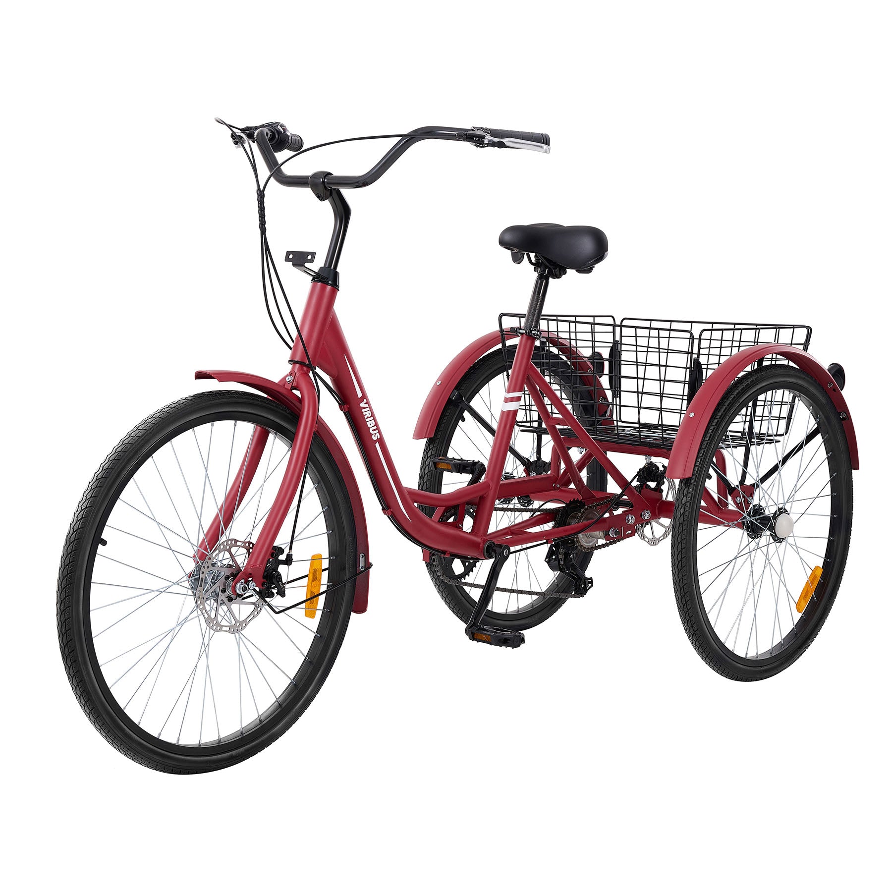 Viribus Adult Tricycle Equipped with Dual Chains and Disc Brakes