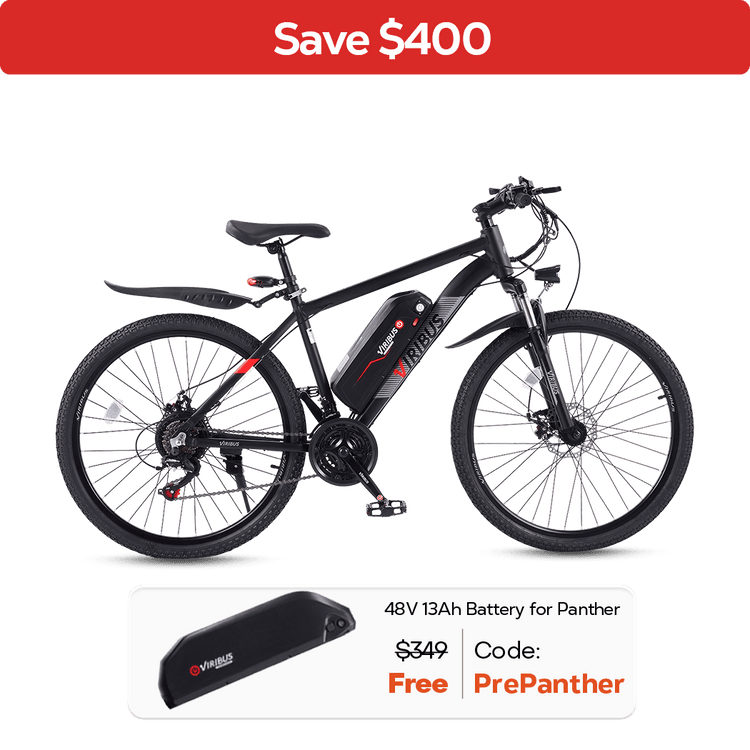 Viribus Panther Mountain Electric Bike for Sale Black e mountain bike