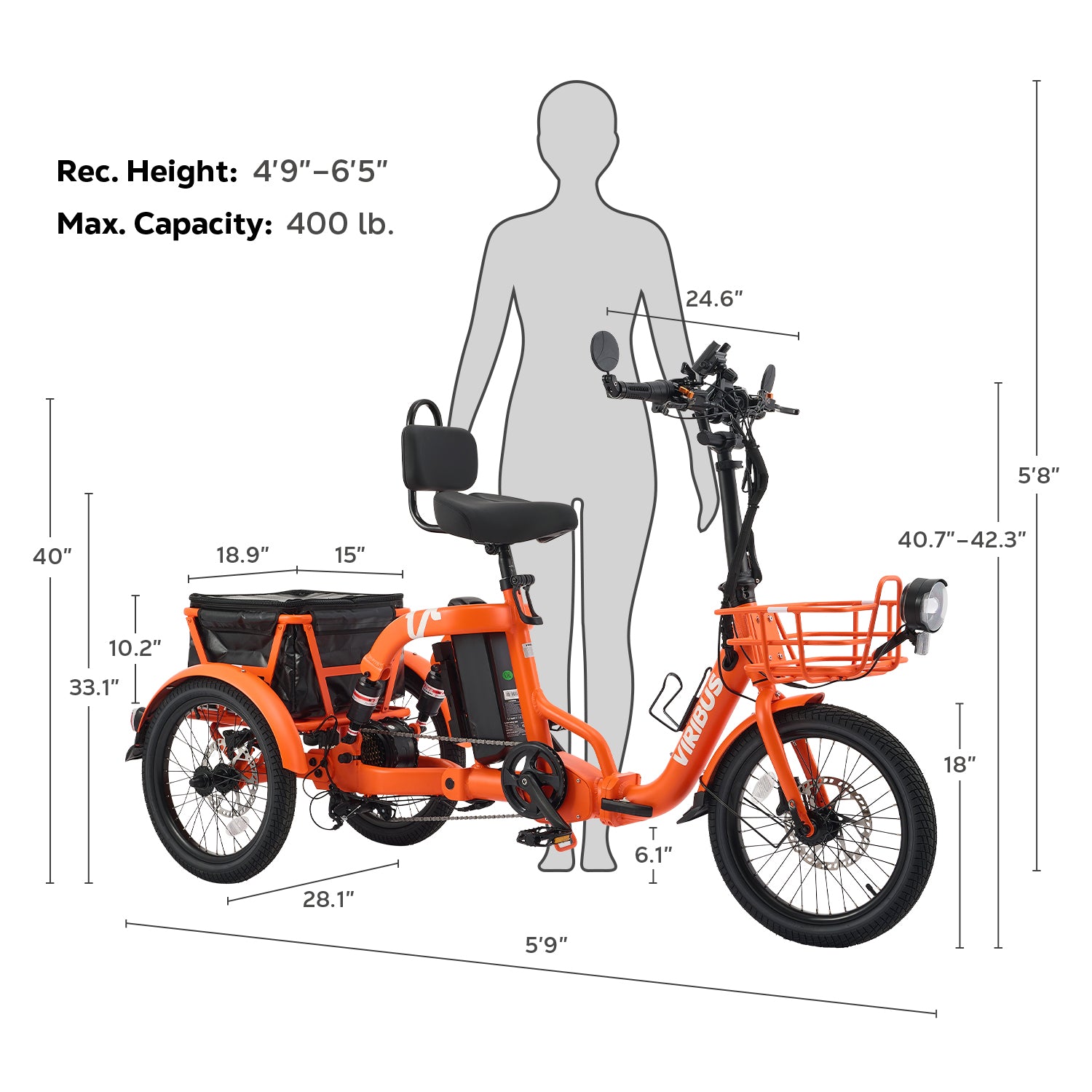 Viribus FC2 Folding Electric Tricycle