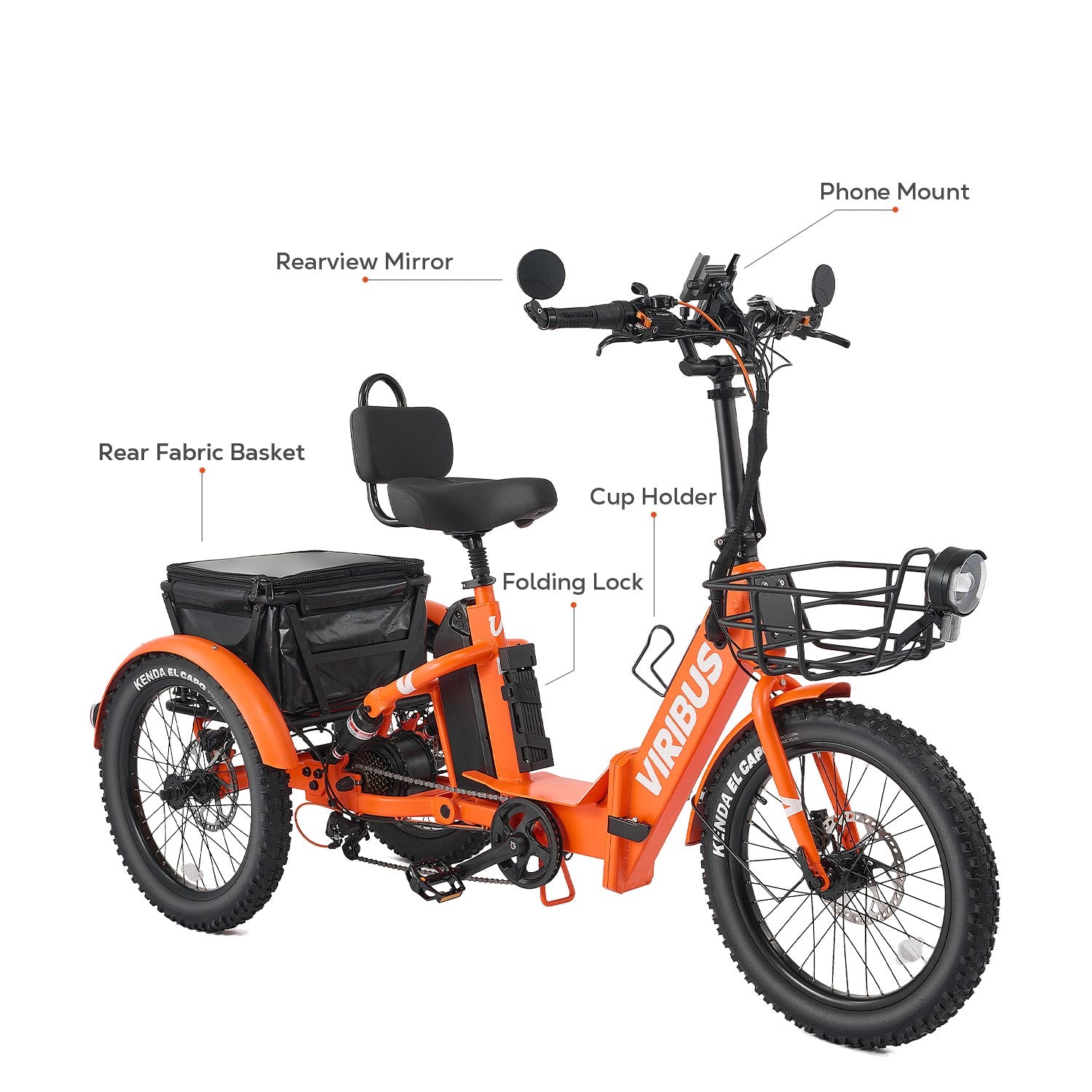 Viribus FC1 Folding Fat Tire Electric Tricycle