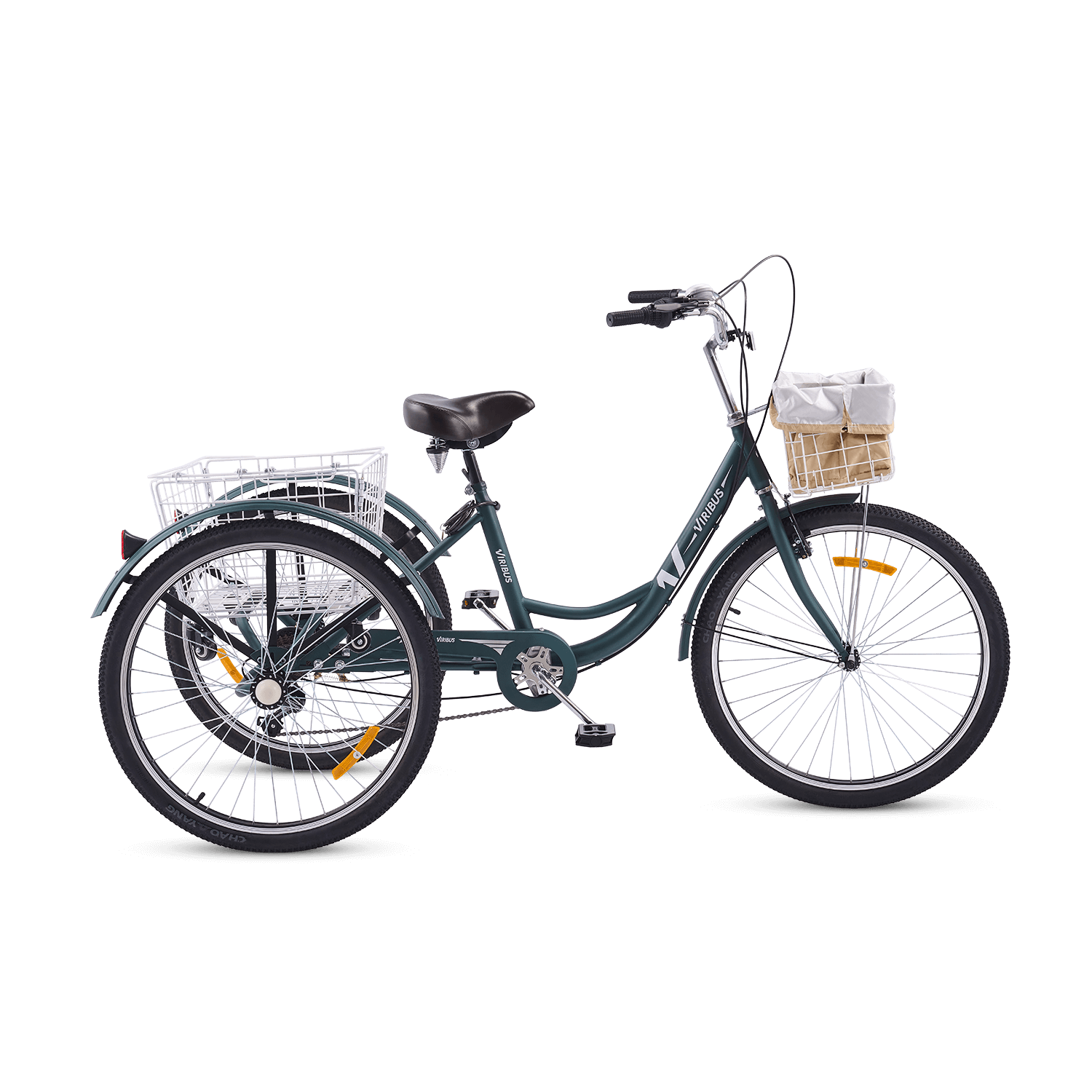 Viribus Best Adults Tricycle 7 speed Three Wheel Bike for Women Men