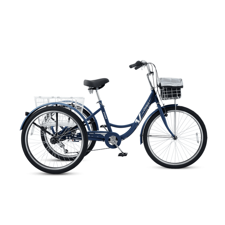 Viribus Adults Tricycle with Basket, 7 speed & Single-Chain