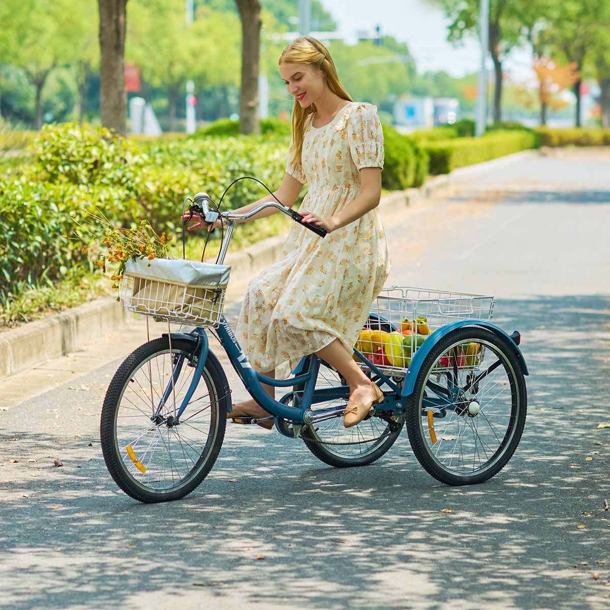 Viribus Best Adults Tricycle 7 speed Three Wheel Bike for Women Men