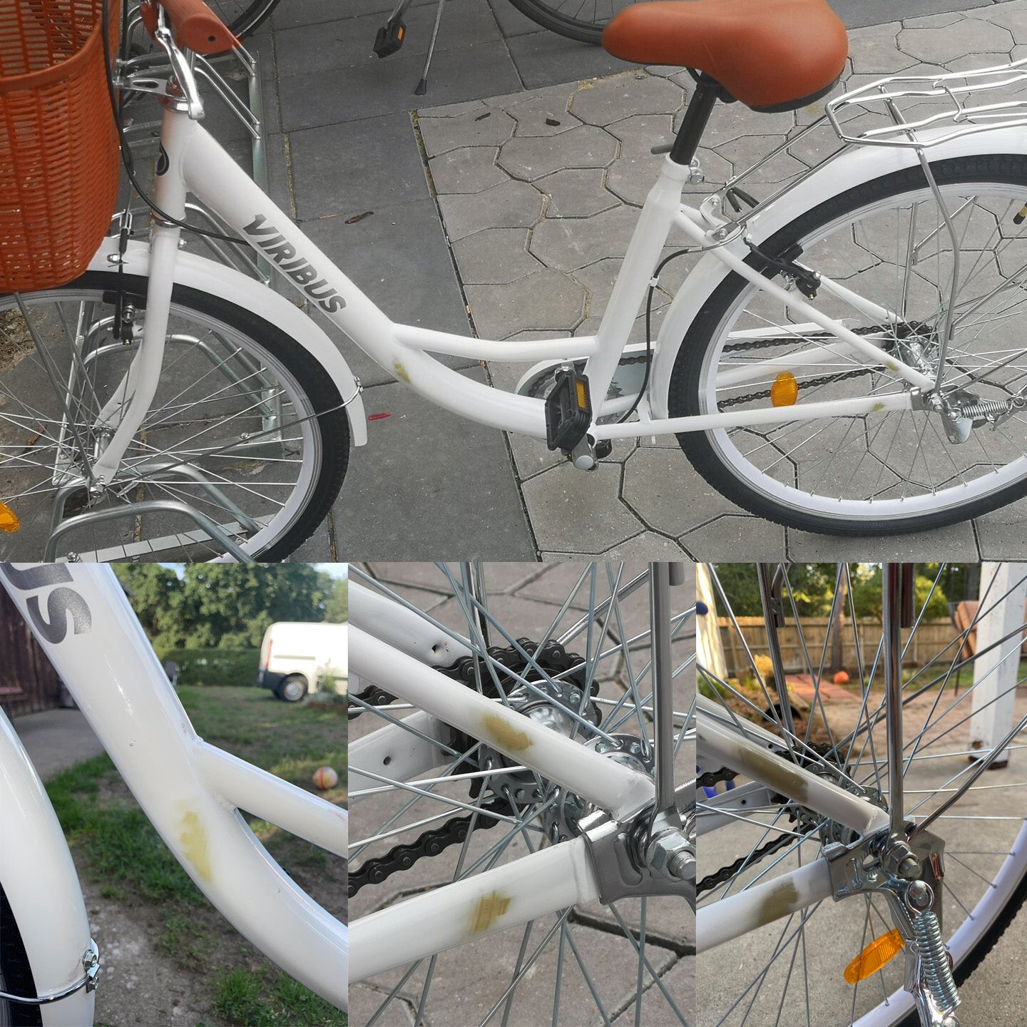 White womens discount bike with basket