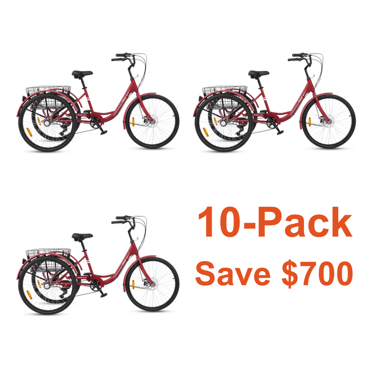 [Great Value] 10-Pack 24" VB1 Classic Adult Tricycle - Red