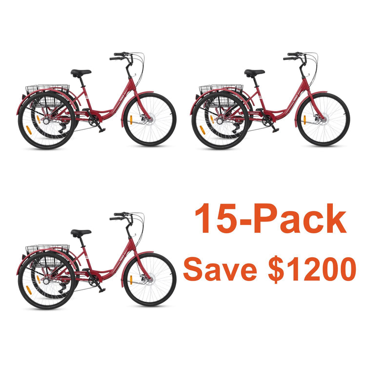 [Great Value] 15-Pack 24" VB1 Classic Adult Tricycle - Red