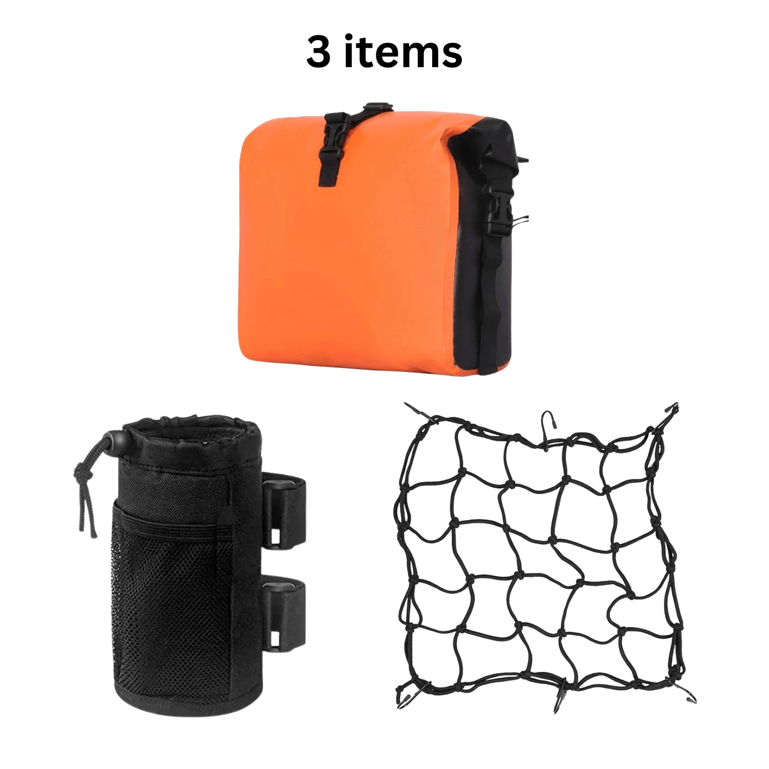 Viribus Accessories Package - Handlebar Bag & Bottle Holder & Cargo Net