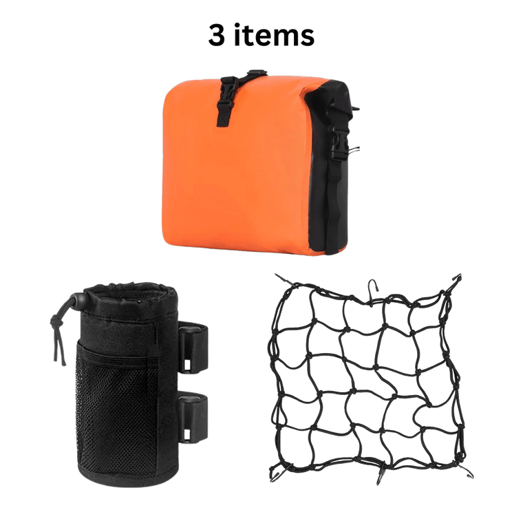 Viribus Accessories Package - Handlebar Bag & Bottle Holder & Cargo Net