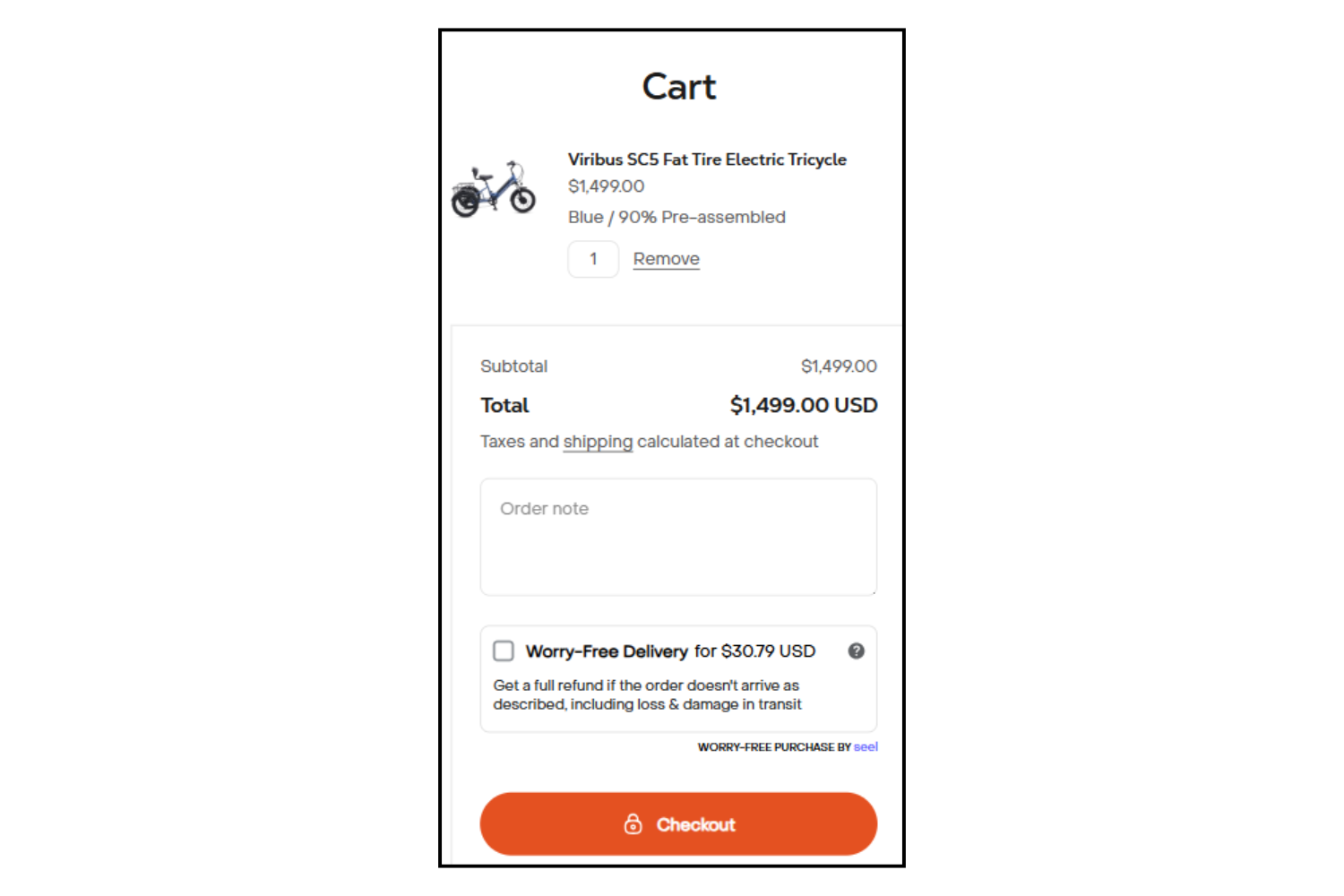 Viribus - How to Add the Worrey-Free Delivery Insurance to Your Order