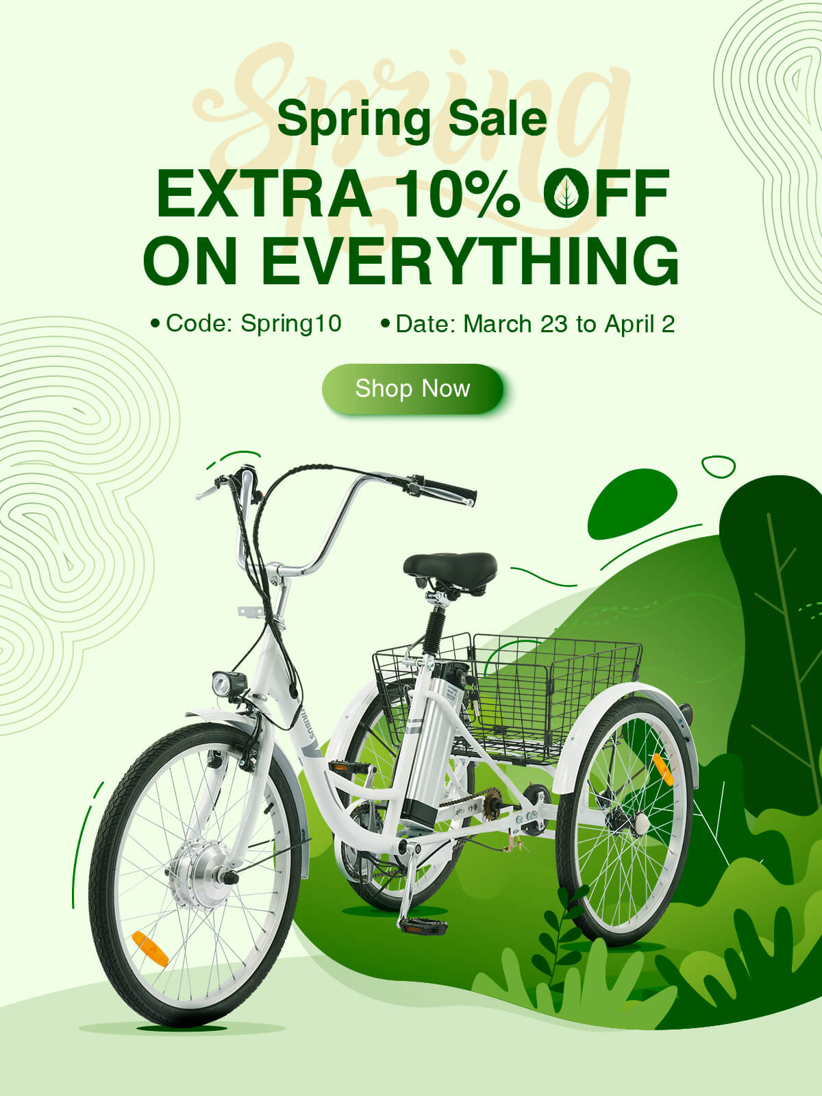 Viribus Spring sale electric tricycle 