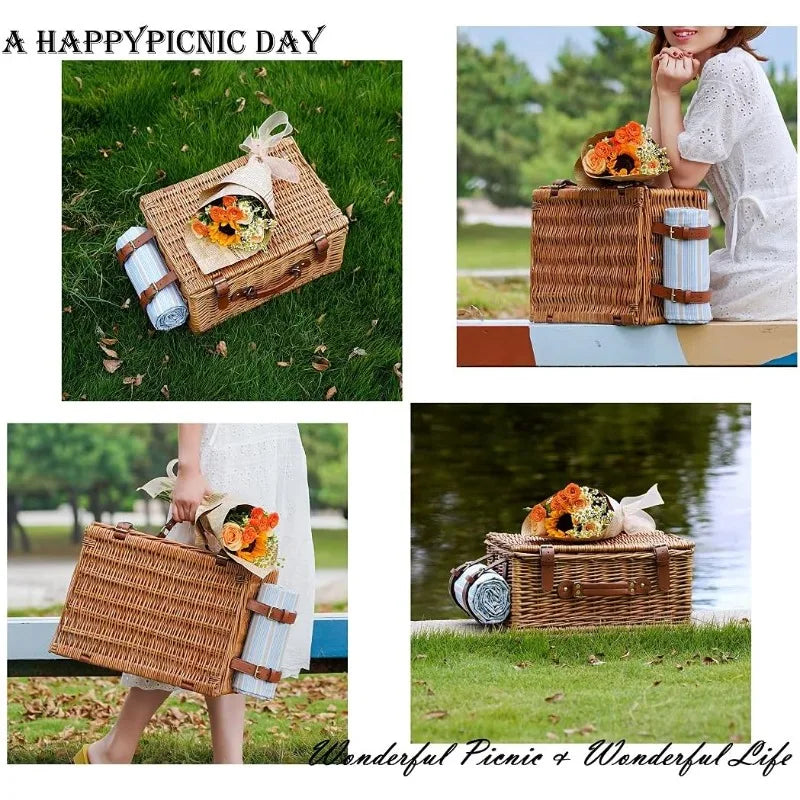 Wicker Picnic Basket for Tricycle