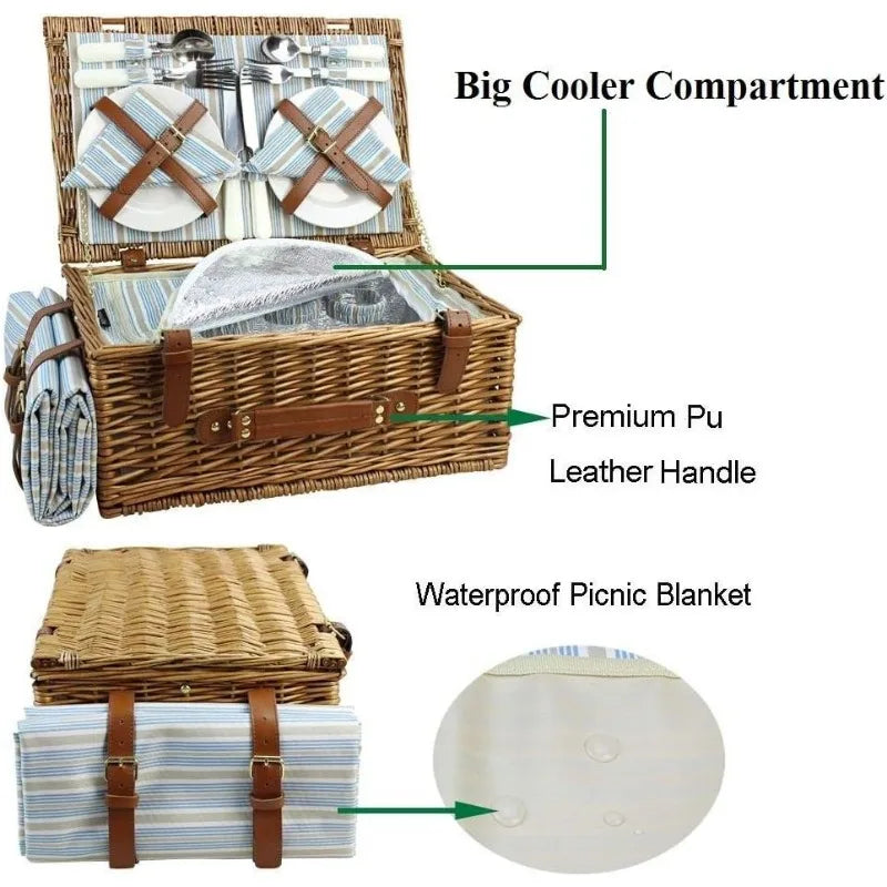 Wicker Picnic Basket for Tricycle