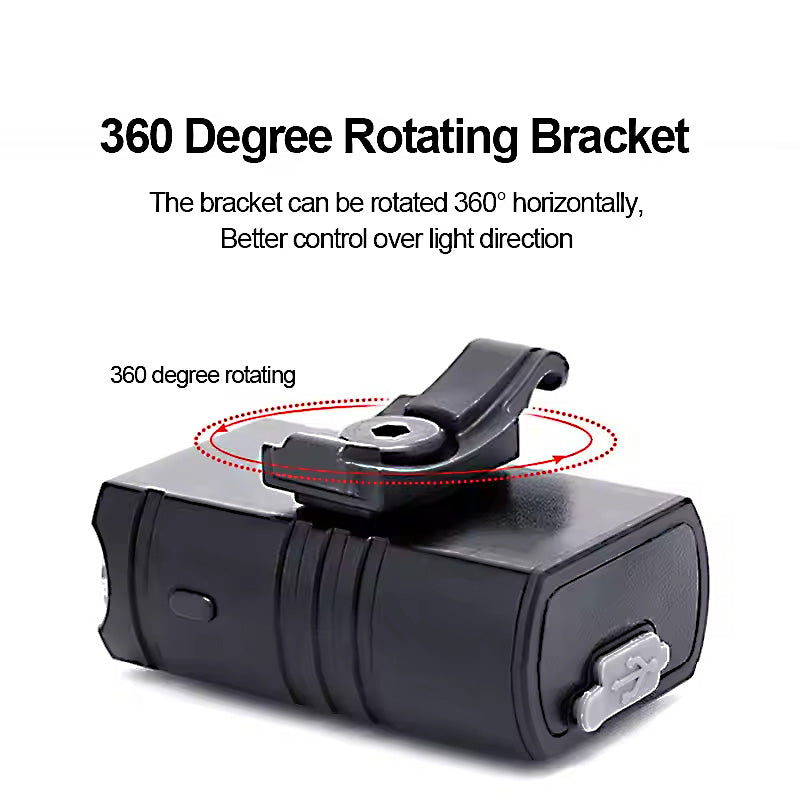 USB Rechargeable 1000LM Bike Headlight & Taillight Flashlight