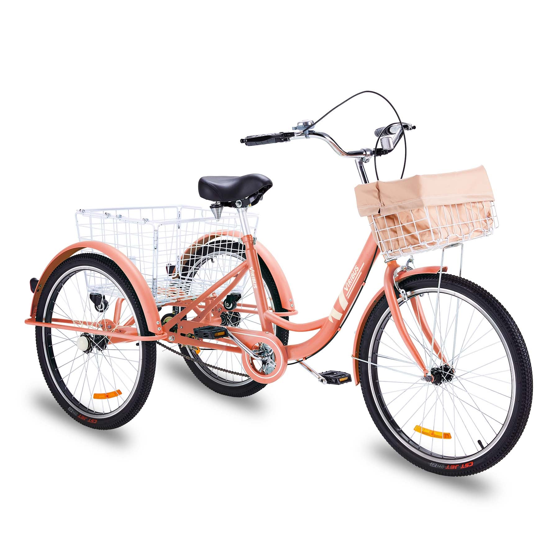 Viribus Adult Tricycle For Sale, Three Wheel Bike, Pink, 24"&26" 