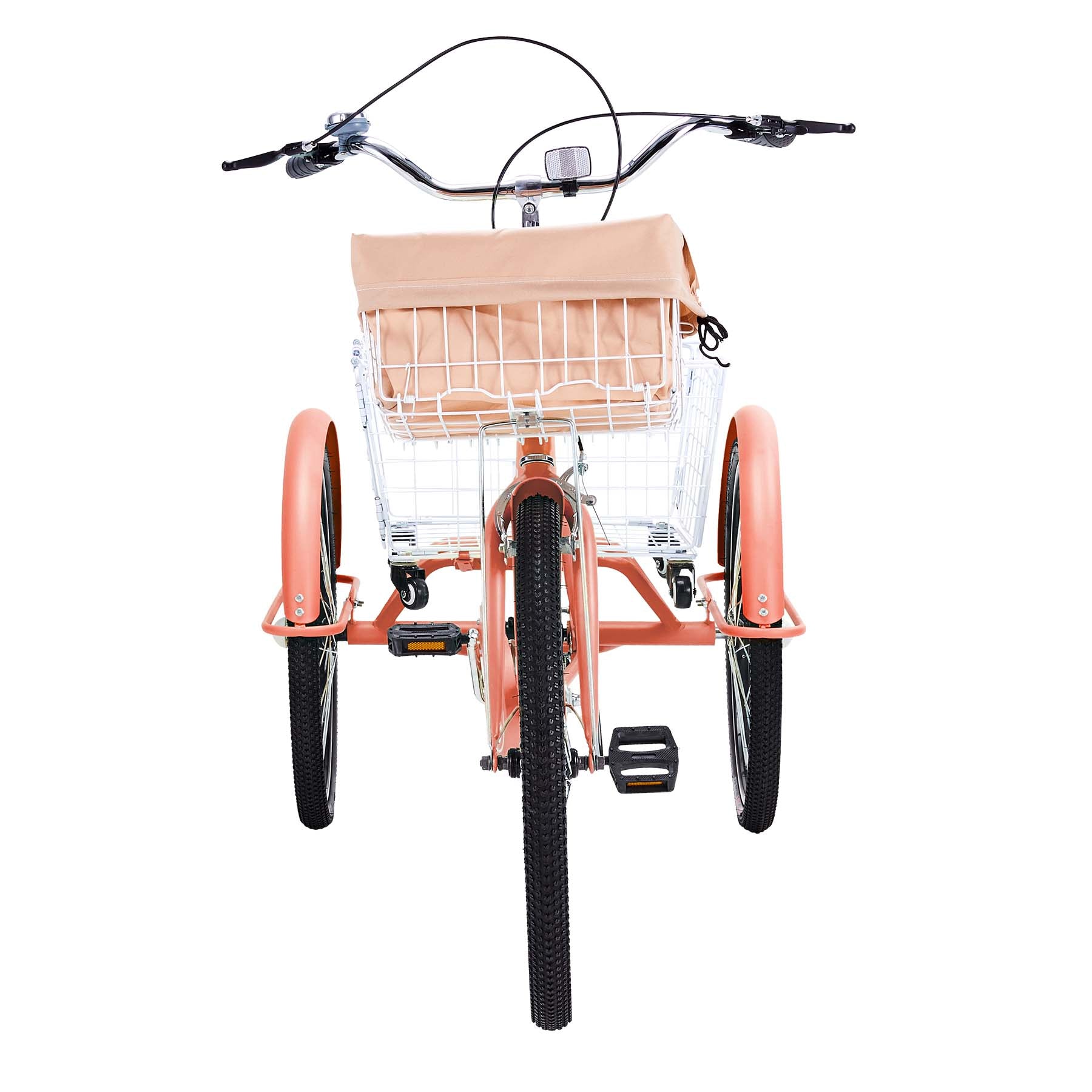 viribus 24"&26" Adult Tricycle with Removable Wheeled Basket, Pink