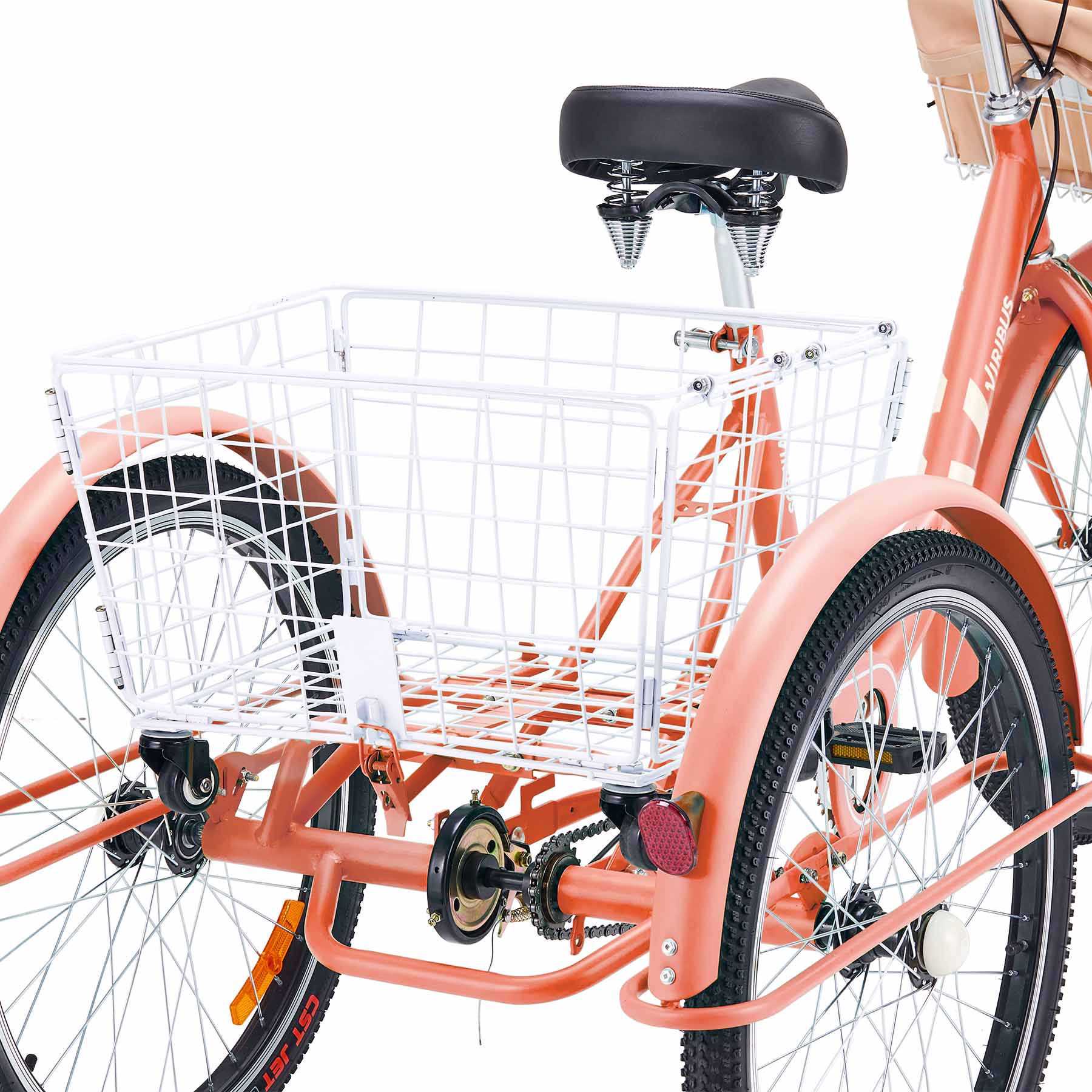 Viribus Adult Single Speed Tricycle with basket